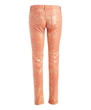 Load image into Gallery viewer, Low Rise Metallic Print Skinny Jeans Pants
