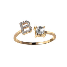 Load image into Gallery viewer, Womens New Design Adjustable 26 Initial Letter Ring Fashion Simple Elegant Jewelry
