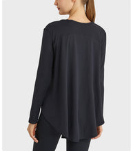 Load image into Gallery viewer, Light Thin Loose Moisture Wicking Yoga Workout Top Slimming Belly Covering Irregular Asymmetric Swing Circumference Quick Drying Long Sleeve
