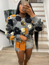 Load image into Gallery viewer, Womens Autumn Winter Retro Three Dimensional Floral Loose Single Breasted Cardigan Short Coat Trend Clip 3D Rose
