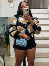 Load image into Gallery viewer, Womens Autumn Winter Retro Three Dimensional Floral Loose Single Breasted Cardigan Short Coat Trend Clip 3D Rose
