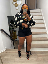 Load image into Gallery viewer, Womens Autumn Winter Retro Three Dimensional Floral Loose Single Breasted Cardigan Short Coat Trend Clip 3D Rose
