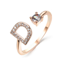 Load image into Gallery viewer, Womens New Design Adjustable 26 Initial Letter Ring Fashion Simple Elegant Jewelry
