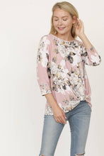 Load image into Gallery viewer, Plus Floral Bottom Knot Tunic
