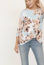 Load image into Gallery viewer, Plus Floral Bottom Knot Tunic
