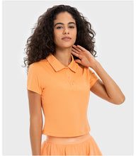 Load image into Gallery viewer, Luxtre Water Cooled Cooling Sports Short Sleeve Women Moisture Wicking Lightweight Quick Drying Outdoor Tennis Polo Shirt
