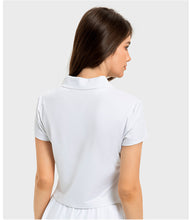 Load image into Gallery viewer, Luxtre Water Cooled Cooling Sports Short Sleeve Women Moisture Wicking Lightweight Quick Drying Outdoor Tennis Polo Shirt
