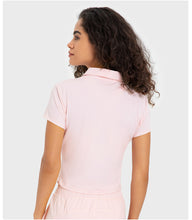 Load image into Gallery viewer, Luxtre Water Cooled Cooling Sports Short Sleeve Women Moisture Wicking Lightweight Quick Drying Outdoor Tennis Polo Shirt
