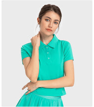 Load image into Gallery viewer, Luxtre Water Cooled Cooling Sports Short Sleeve Women Moisture Wicking Lightweight Quick Drying Outdoor Tennis Polo Shirt
