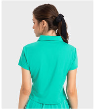 Load image into Gallery viewer, Luxtre Water Cooled Cooling Sports Short Sleeve Women Moisture Wicking Lightweight Quick Drying Outdoor Tennis Polo Shirt
