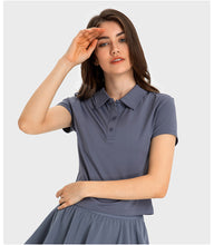 Load image into Gallery viewer, Luxtre Water Cooled Cooling Sports Short Sleeve Women Moisture Wicking Lightweight Quick Drying Outdoor Tennis Polo Shirt
