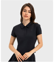 Load image into Gallery viewer, Luxtre Water Cooled Cooling Sports Short Sleeve Women Moisture Wicking Lightweight Quick Drying Outdoor Tennis Polo Shirt
