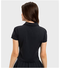 Load image into Gallery viewer, Luxtre Water Cooled Cooling Sports Short Sleeve Women Moisture Wicking Lightweight Quick Drying Outdoor Tennis Polo Shirt
