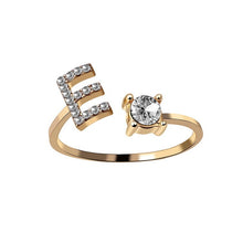 Load image into Gallery viewer, Womens New Design Adjustable 26 Initial Letter Ring Fashion Simple Elegant Jewelry
