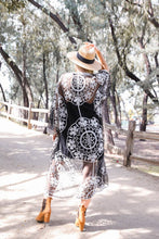 Load image into Gallery viewer, Contrast Mesh Cotton Lace Kimono
