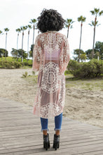 Load image into Gallery viewer, Contrast Mesh Cotton Lace Kimono
