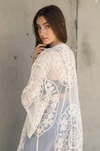 Load image into Gallery viewer, Contrast Mesh Cotton Lace Kimono
