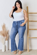 Load image into Gallery viewer, Blue Plus Size Exposed Seam High Waist Flare Jeans
