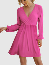 Load image into Gallery viewer, Surplice Long Sleeve Mini Dress
