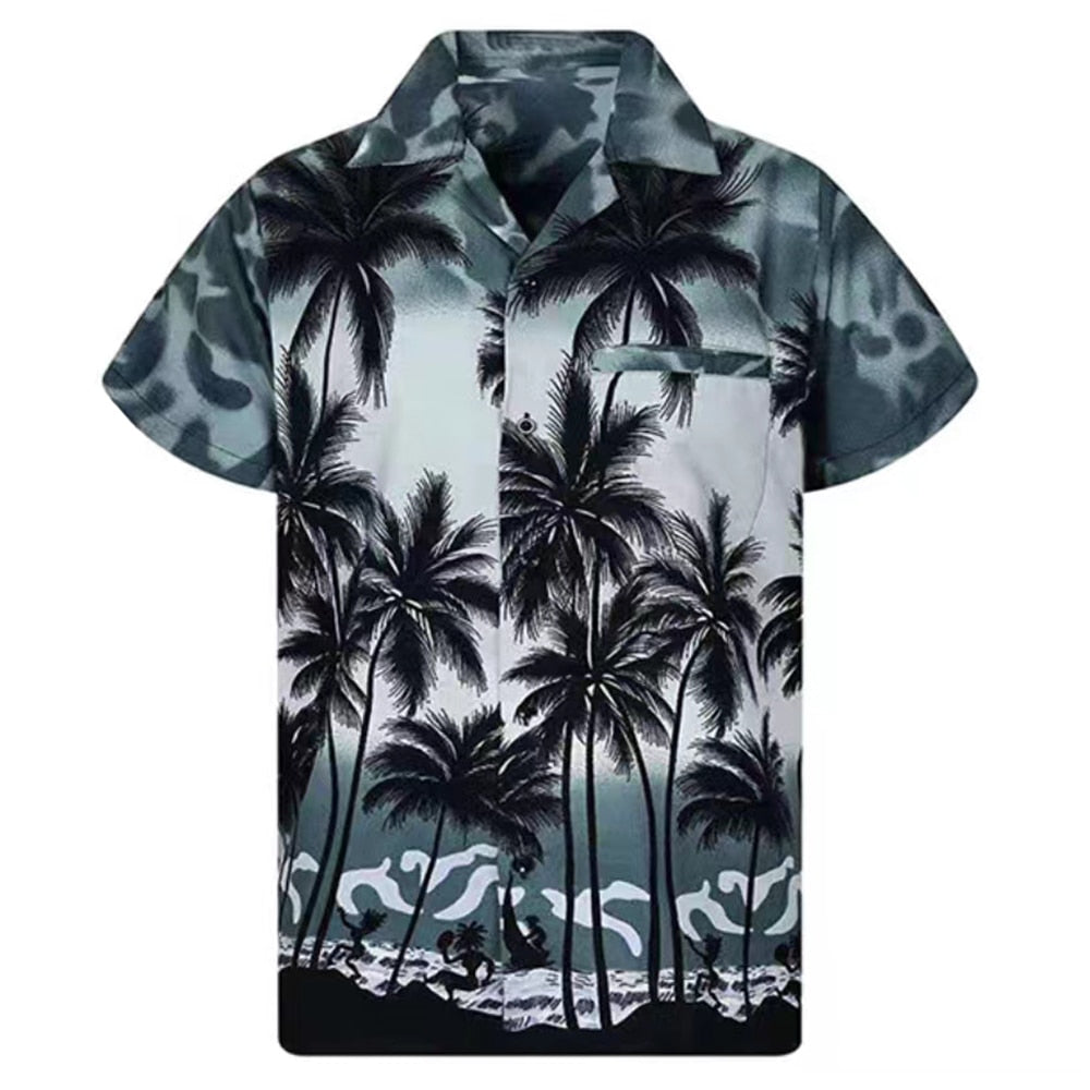 11 Patterns - Mens - Oversized Hawaiian Short Sleeve Shirts - Mens Tops Ti Amo I love you