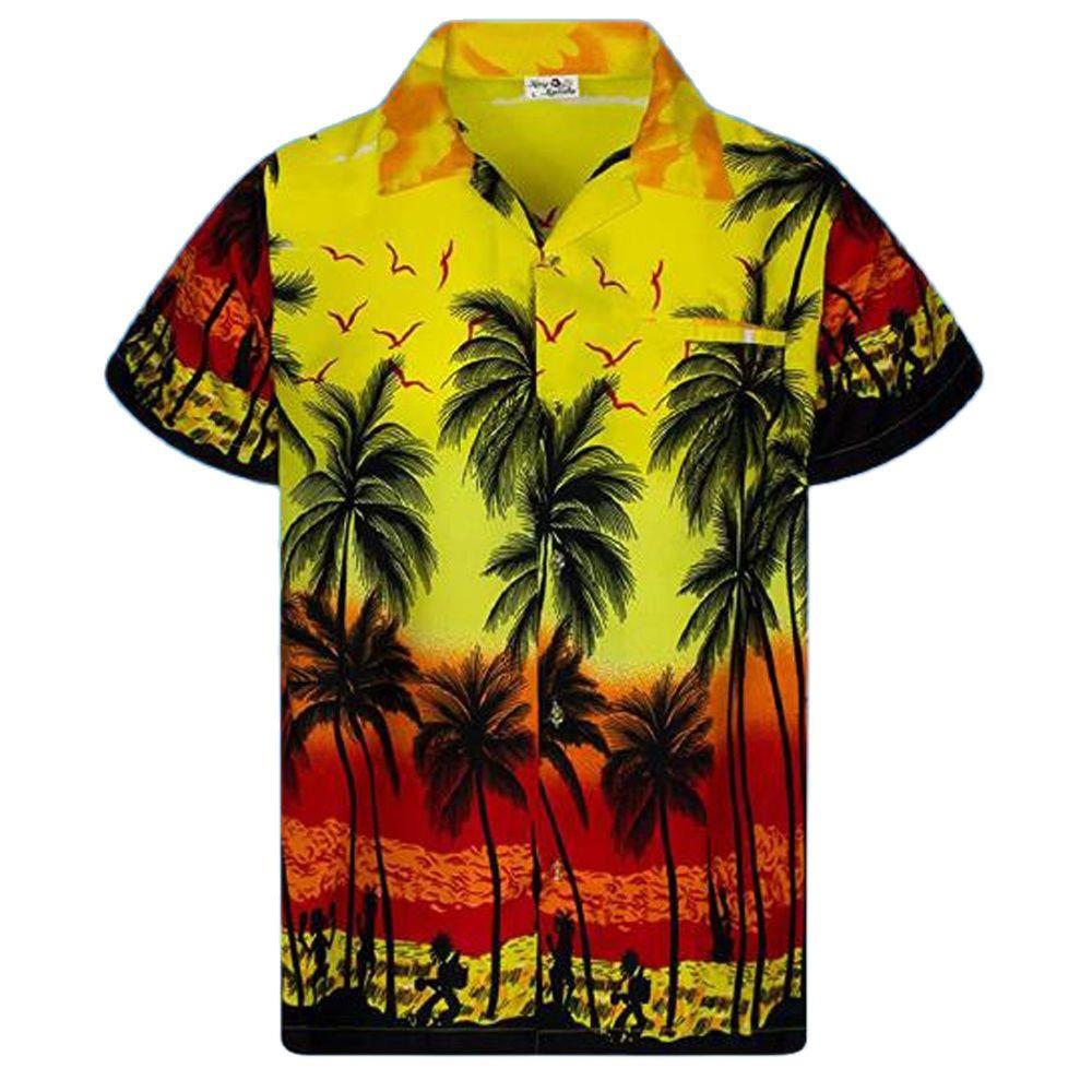 11 Patterns - Mens - Oversized Hawaiian Short Sleeve Shirts - Mens Tops Ti Amo I love you