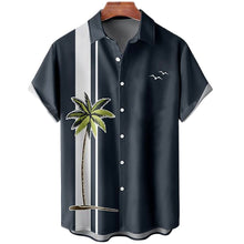 Load image into Gallery viewer, 11 Styles - Mens - Hawaiian Coconut Tree Shirt - Short Sleeve Beach Tops Ti Amo I love you
