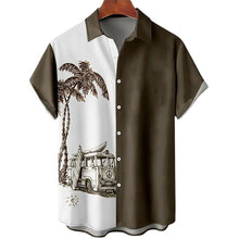 Load image into Gallery viewer, 11 Styles - Mens - Hawaiian Coconut Tree Shirt - Short Sleeve Beach Tops Ti Amo I love you
