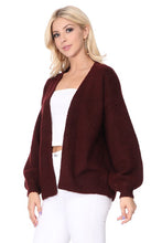 Load image into Gallery viewer, Bubble Bell Sleeve Chunky Open Sweater Cardigan
