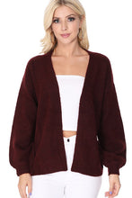 Load image into Gallery viewer, Bubble Bell Sleeve Chunky Open Sweater Cardigan
