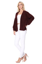 Load image into Gallery viewer, Bubble Bell Sleeve Chunky Open Sweater Cardigan
