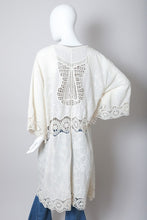 Load image into Gallery viewer, Crochet Open Patch Longline Kimono
