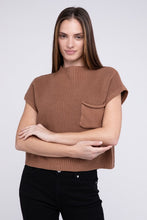 Load image into Gallery viewer, Mock Neck Short Sleeve Cropped Sweater
