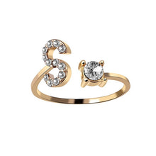 Load image into Gallery viewer, Womens New Design Adjustable 26 Initial Letter Ring Fashion Simple Elegant Jewelry
