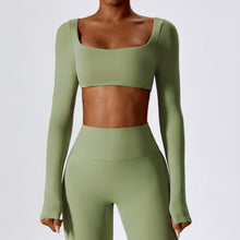 Load image into Gallery viewer, Sexy Nude Feel Long Sleeve Yoga Wear Outdoor Running Exercise T shirt Quick Drying Tight Workout Clothes Top
