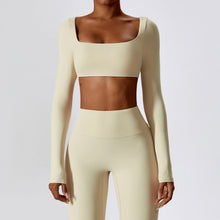 Load image into Gallery viewer, Sexy Nude Feel Long Sleeve Yoga Wear Outdoor Running Exercise T shirt Quick Drying Tight Workout Clothes Top
