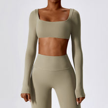Load image into Gallery viewer, Sexy Nude Feel Long Sleeve Yoga Wear Outdoor Running Exercise T shirt Quick Drying Tight Workout Clothes Top
