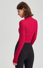 Load image into Gallery viewer, Womens Quick Drying Slim Fit Half Zipper Yoga Clothes Autumn Stand Collar Running Zip up Shirt Outer Casual Workout Jacket
