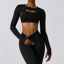 Load image into Gallery viewer, Sollinarry Outer Wear Sports Waistcoat Long Sleeved Shawl Yoga Clothes Nude Feel Workout Clothes Top Running Sports Blouse
