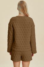 Load image into Gallery viewer, Double Take Full Size Texture Round Neck Long Sleeve Top and Shorts Set
