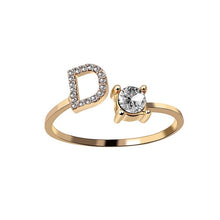 Load image into Gallery viewer, Womens New Design Adjustable 26 Initial Letter Ring Fashion Simple Elegant Jewelry
