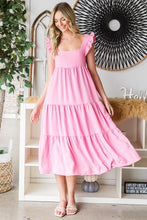 Load image into Gallery viewer, Reborn J Ruffled Sleeveless Tiered Midi Dress
