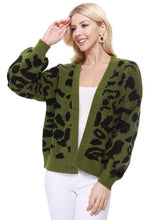 Load image into Gallery viewer, Leopard Jacquard Open Front Shrug Cardigan
