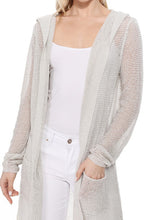 Load image into Gallery viewer, Summer Cool Open Front Hoodie Long Cardigan
