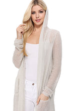 Load image into Gallery viewer, Summer Cool Open Front Hoodie Long Cardigan
