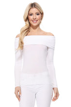 Load image into Gallery viewer, Soft Rayon &amp; Stretch Off Shoulder Sweater Knit Top
