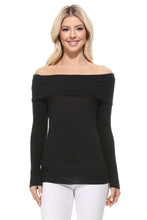 Load image into Gallery viewer, Soft Rayon &amp; Stretch Off Shoulder Sweater Knit Top
