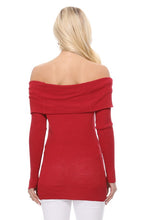 Load image into Gallery viewer, Soft Rayon &amp; Stretch Off Shoulder Sweater Knit Top
