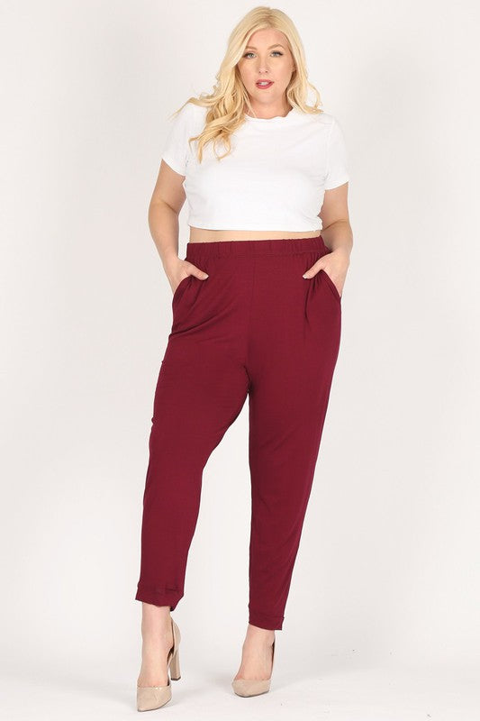 Plus Size High Waist Loose Fit Pants