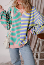 Load image into Gallery viewer, Casual Stripe Colorblock Drop Shoulder Oversize Sweatshirt
