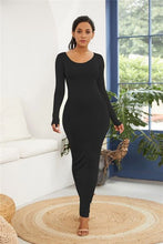 Load image into Gallery viewer, 12 Colors - Round Neck Long Sleeve Maxi Wrap Dress Ti Amo I love you
